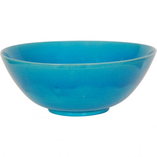 Herman Kæhler blå keramisk skål Ø:22 Cm 1950-1960'erne