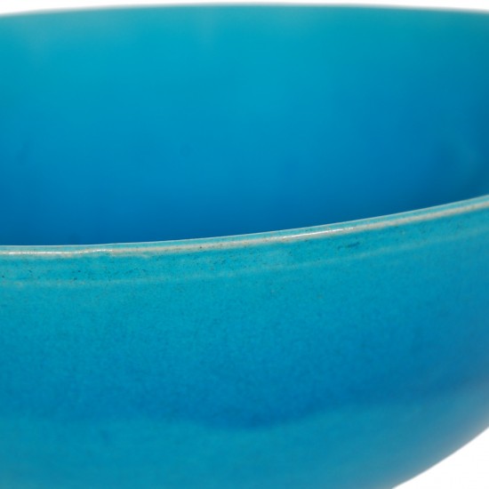 Herman Kæhler blå keramisk skål Ø:22 Cm 1950-1960'erne