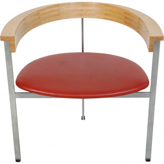 Poul Kjærholm PK11 stol i rødt læder 1984