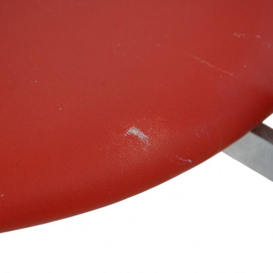 Poul Kjærholm PK11 stol i rødt læder 1984