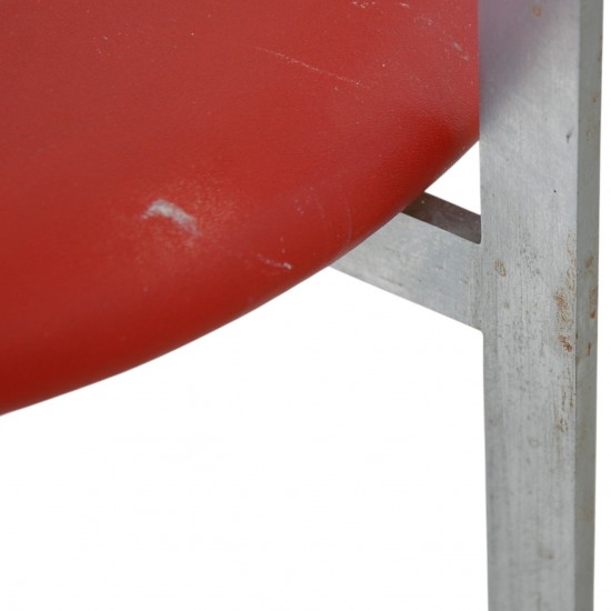 Poul Kjærholm PK11 stol i rødt læder 1984