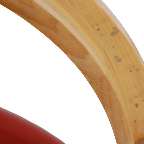 Poul Kjærholm PK11 stol i rødt læder 1984