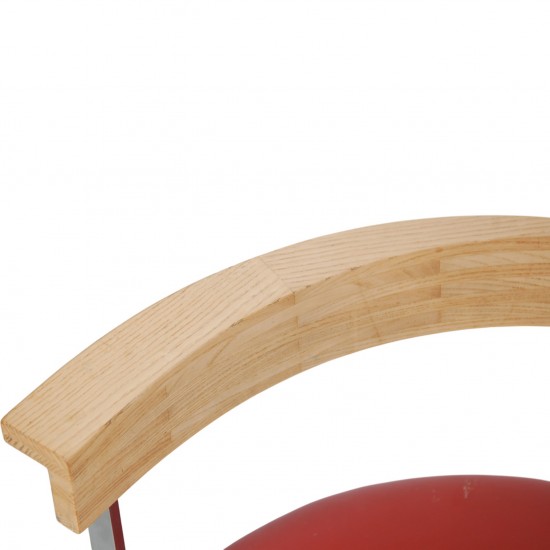 Poul Kjærholm PK11 stol i rødt læder 1984