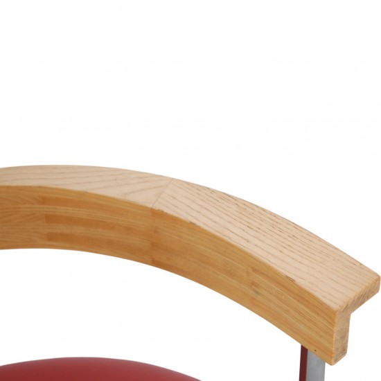 Poul Kjærholm PK11 stol i rødt læder 1984