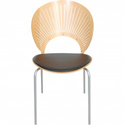 Nanna Ditzel Trinidad stol i bøg og sort læder