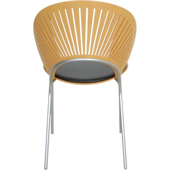 Nanna Ditzel Trinidad stol i bøg og sort læder