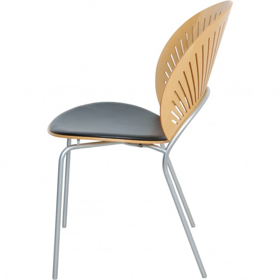 Nanna Ditzel Trinidad stol i bøg og sort læder