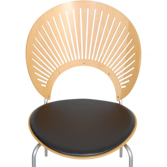 Nanna Ditzel Trinidad stol i bøg og sort læder