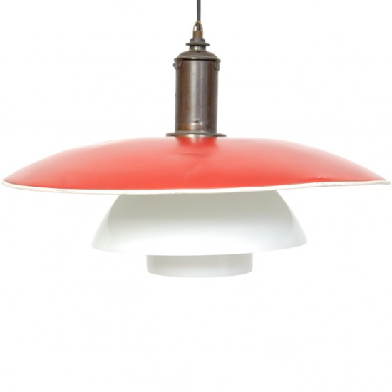 Poul Henningsen PH4½/4 Rød metalskærm 1930'erne