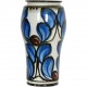 Herman Kæhler keramisk vase med blåt blomster motiv, H:27,5 cm, 1920'erne-1930'erne