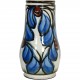 Herman Kæhler keramisk vase med blåt blomster motiv, H:27,5 cm, 1920'erne-1930'erne