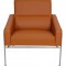 Arne Jacobsen 3301 Lufthavnsstol nybetrukket med Cognac bizon læder