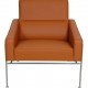 Arne Jacobsen 3301 Lufthavnsstol nybetrukket med Cognac bizon læder