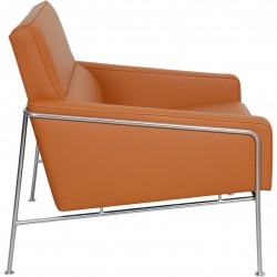 Arne Jacobsen 3301 Lufthavnsstol nybetrukket med Cognac bizon læder