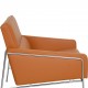 Arne Jacobsen 3301 Lufthavnsstol nybetrukket med Cognac bizon læder