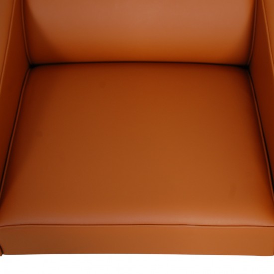Arne Jacobsen 3301 Lufthavnsstol nybetrukket med Cognac bizon læder