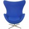 Arne Jacobsen Ægget stol i blåt stof 2000