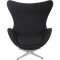 Arne Jacobsen Ægget stol i sort stof 2006