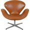 Arne Jacobsen vintage cognac Svane stol 1960'erne
