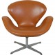 Arne Jacobsen vintage cognac Svane stol 1960'erne
