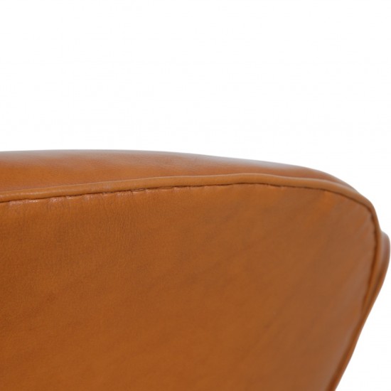 Arne Jacobsen vintage cognac Svane stol 1960'erne