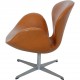 Arne Jacobsen vintage cognac Svane stol 1960'erne