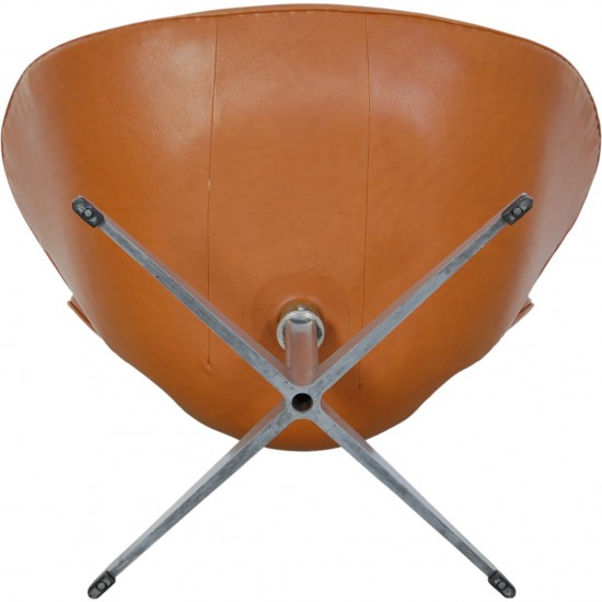 Arne Jacobsen vintage cognac Svane stol 1960'erne
