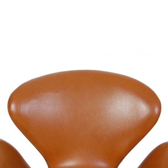Arne Jacobsen vintage cognac Svane stol 1960'erne