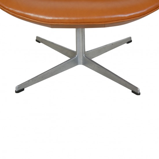 Arne Jacobsen vintage cognac Svane stol 1960'erne