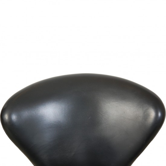 Arne Jacobsen Svane stol i sort læder 1980'erne