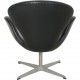 Arne Jacobsen Svane stol i sort læder 1980'erne