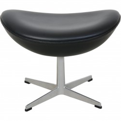 Arne Jacobsen Æggetaburet i sort Aura læder 2017