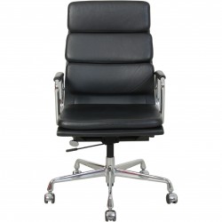 Charles Eames EA219 softpad kontorstol i sort læder 2006