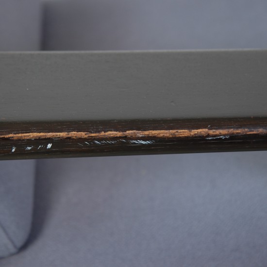 Hans Wegner sort GE290 stol i blåt stof 1990'erne