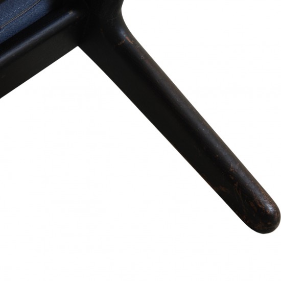 Hans Wegner sort GE290 stol i blåt stof 1990'erne