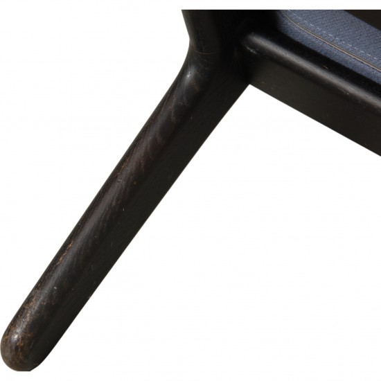 Hans Wegner sort GE290 stol i blåt stof 1990'erne