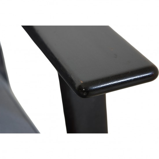 Hans Wegner sort GE290 stol i blåt stof 1990'erne