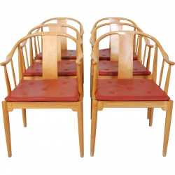 Sæt af 6 Hans Wegner Kina stole i kirsebærtræ 1990