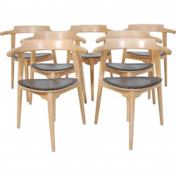 Sæt af 7 Hans Wegner PP583 stole i ask 1990'erne