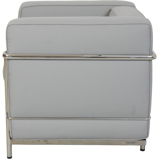 Le Corbusier LC2 stol i gråblåt stof 2010'erne