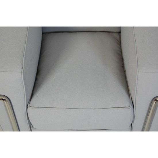 Le Corbusier LC2 stol i gråblåt stof 2010'erne