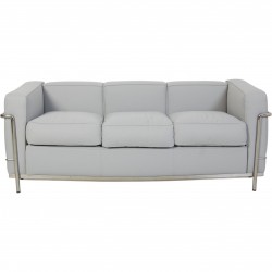 Le Corbusier LC2 3.personers sofa i gråblåt stof 2010'erne