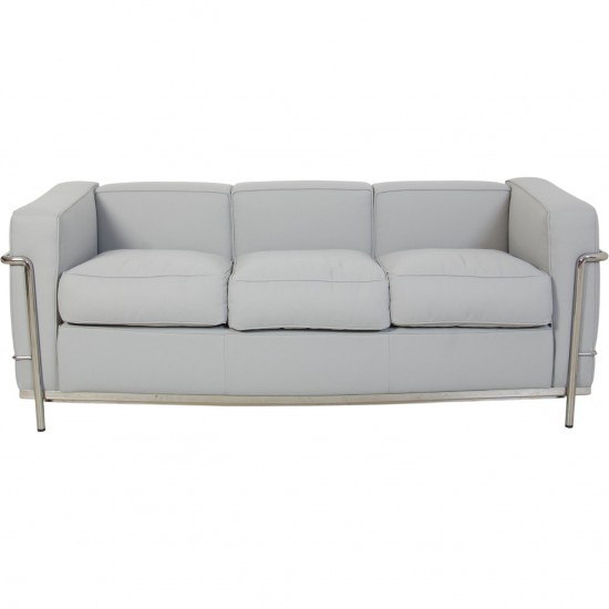 Le Corbusier LC2 3.personers sofa i gråblåt stof 2010'erne