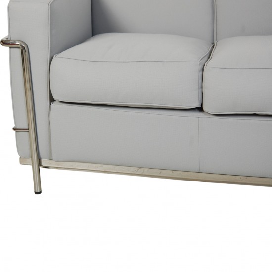 Le Corbusier LC2 3.personers sofa i gråblåt stof 2010'erne