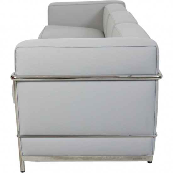 Le Corbusier LC2 3.personers sofa i gråblåt stof 2010'erne