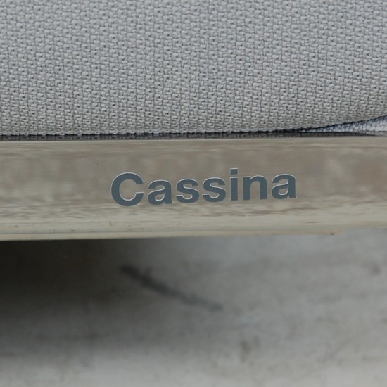 Le Corbusier LC2 3.personers sofa i gråblåt stof 2010'erne