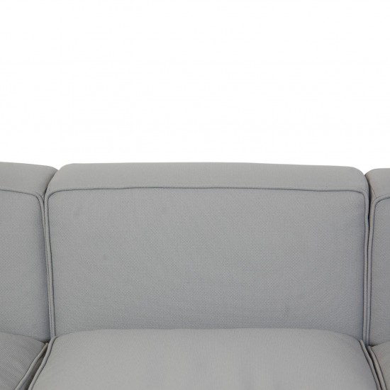 Le Corbusier LC2 3.personers sofa i gråblåt stof 2010'erne