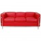 Le Corbusier LC2 3.personers sofa i rødt læder 2010'erne