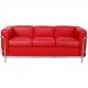 Le Corbusier LC2 3.personers sofa i rødt læder 2010'erne