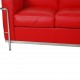 Le Corbusier LC2 3.personers sofa i rødt læder 2010'erne